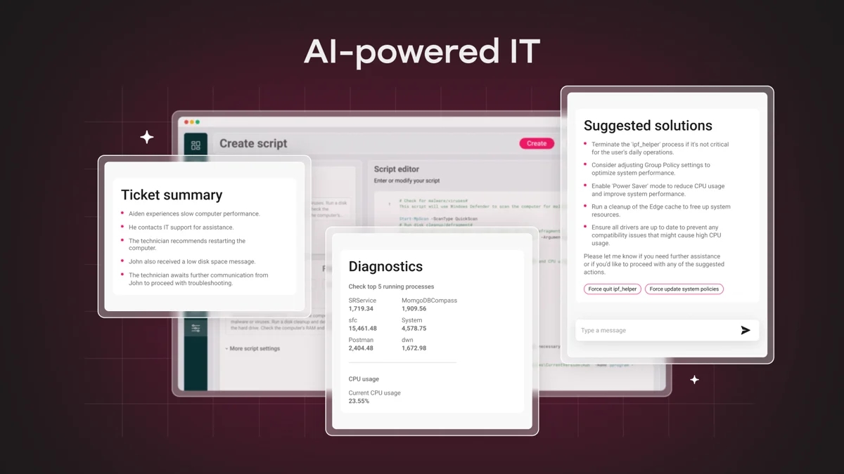 Atera's Robin AI agent resolving tickets autonomously, as taken from Atera