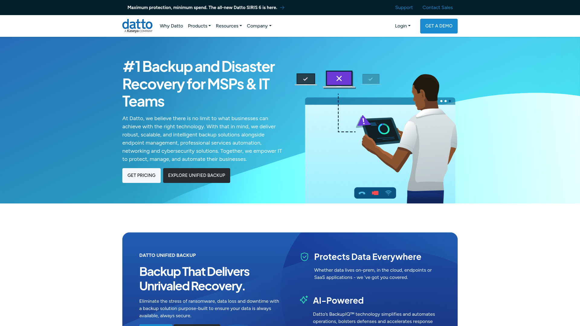 Autotask landing page