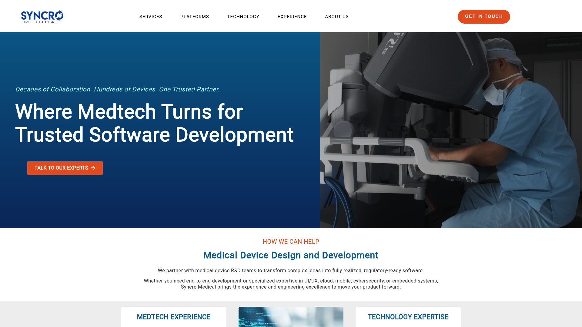 Syncro landing page
